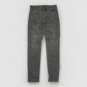American Eagle Skinny Next Level Flex Jeans Mens 28x34 Gray Distressed Denim